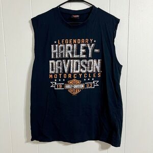 Harley Davidson Hampton Roads Yorktown VA Sleeveless Muscle Shirt Black Mens XL
